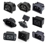 Prise de courant industrielle universelle en cuivre noir, prise de courant AC, PDU, UPS, panneau de prise technique, 10A, 16A, 250V, IEC320, C13, C14, C19, C20 C120E