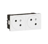 Prise de courant - LEGRAND - 077142L - 2P+T - Blanc - 4 modules - Raccordement latéral