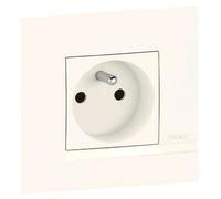 Prise de courant - LEGRAND - 2P+T - Bornes automatiques - Complet - Neige