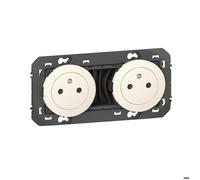 Legrand Prise double DOOXIE 2x2P+T 16A précâblées surface blanc