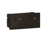 Legrand Double prise Mosaic Link 2P+T surface 4 modules raccordement latéral noir mat L