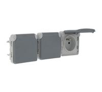 Prise de courant - LEGRAND - Plexo 69564 - Triple - Blanc - Extérieur
