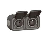 Legrand Prise double Plexo précâblée étanche 2x2P+T 16A 250V IP55 IK08 Anthracite
