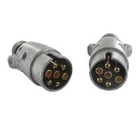 Prise de courant mâle 7 fiches, socle métal