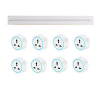 Prise De Courant Mobile sur Rail 8000W 32A, avec Adaptateur Universel Multifonction à Trois Trous, Rail avec Port De Charge USB A+Typec, pour Bureau, Cuisine Et Salon,8pcs-80cm