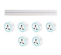 Prise De Courant Mobile sur Rail 8000W 32A, avec Adaptateur Universel Multifonction à Trois Trous, Rail avec Port De Charge USB A+Typec, pour Bureau, Cuisine Et Salon,4pcs-100cm