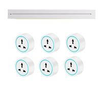 Prise De Courant Mobile sur Rail 8000W 32A, avec Adaptateur Universel Multifonction à Trois Trous, Rail avec Port De Charge USB A+Typec, pour Bureau, Cuisine Et Salon,6pcs-60cm
