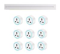 Prise De Courant Mobile sur Rail 8000W 32A, avec Adaptateur Universel Multifonction à Trois Trous, Rail avec Port De Charge USB A+Typec, pour Bureau, Cuisine Et Salon,9pcs-80cm