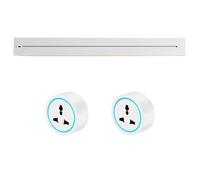 Prise De Courant Mobile sur Rail 8000W 32A, avec Adaptateur Universel Multifonction à Trois Trous, Rail avec Port De Charge USB A+Typec, pour Bureau, Cuisine Et Salon,2pcs-50cm