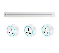 Prise De Courant Mobile sur Rail 8000W 32A, avec Adaptateur Universel Multifonction à Trois Trous, Rail avec Port De Charge USB A+Typec, pour Bureau, Cuisine Et Salon,3pcs-40cm