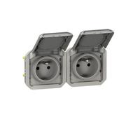 Legrand Prise de courant Plexo 069562L 2 x 2p+t horizontale gris composable