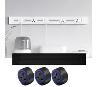 Prise De Courant pour Rail - Adaptateur Rond International, 8 000 W, Adaptateur à LumièRe Bleue, Robuste, DéTachable, Facile à Connecter à L'Alimentation Black-40cm
