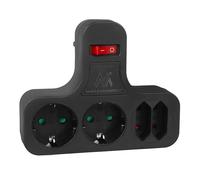 Prise quadruple interrupteur Maclean stable MCE224 G/B