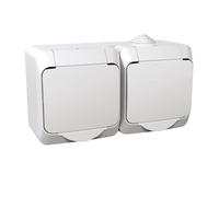 Cedar Plus WDE00522 Schneider Electric 3303432400521 Boîte de protection double z/U avec rabat et cache 16 A IP44 Blanc