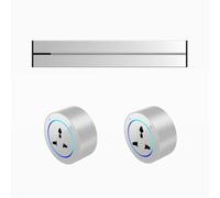 Prise de courant sur rail, multiprise murale avec adaptateur de prise amovible, puissance de transport sur rail de 8 000 W pour le bureau et la cuisine,White-40cm