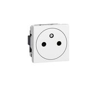 Legrand 077111L Prise de Surface Mosaic avec Connexion par Bornes Automatiques, Courant 2P+T, 2 Modules, Blanc