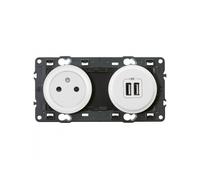 PRISE DE COURANT SURFACE + CHARGEUR USB PRÉCÂBLÉE CÉLIANE ENJO BLANC LEGRAND 099