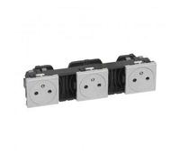 Prise de courant triple 2P+T Surface Mosaic - Bornes auto - Alu