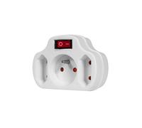 Prise de courant triple - Maclean Energy - MCE142 - Interrupteur illuminé - Protection enfants - 250V 16A