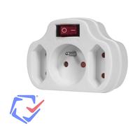 Maclean Prise de courant triple MCE142 – Interrupteur illuminé, Protection enfants, 250V 16A