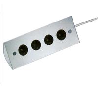 Prise de Cuisine Tesi 4-fach Courant D'Angle Acier Inox Prise Multiple Cuisine