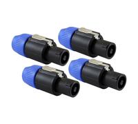 Prise de haut-parleur Twist Lock 4 pôles prise de haut-parleur compatible avec Speakon NL4FC, NL4FX, NLT4X, NL2FC - 4 PACK