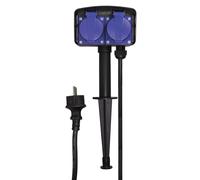 Prise de jardin LogiLink avec piquet de terre 2x IP44 noir