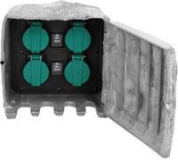 Prise de jardin STONE ORNO OR-AE-13185, 4 prises 2P + E, câble en caoutchouc H07RN-F 3