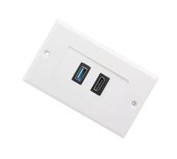 Prise de Panneau Multimédia USB Deux en Un, Panneau Solide et Durable pour Une Connexion Flexible