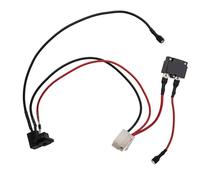 Prise de port de charge à 3 broches pour voitures électriques pour enfants 6 V 12 V 24 V avec fusible de protection 17 A, pièce de rechange noire (B)