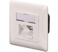 Prise de raccordement DIGITUS cat.6A (profonde) 2 x RJ45 blindée blanc pur