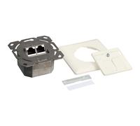 Prise de raccordement LogiLink Cat.6 2 x RJ45 blanc pur (RAL9010) entrée de câble horizontale
