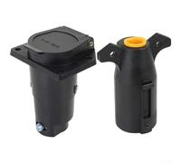 Prise de remorque à 7 broches, adaptateur de connecteur de remorque 7 conducteurs 12 V, isolant ABS et conducteurs en cuivre, pour camions, camping-cars et remorques (C)