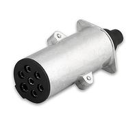 Prise de remorque KIMISS à 7 Broches, Type N à 7 Broches Rondes Prise de câblage pour remorque, Adaptateur de remorquage en Aluminium pour remorques de caravanes (Style européen)