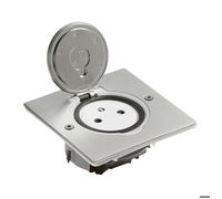 Prise de sol 2p+t fb carre inox brosse
