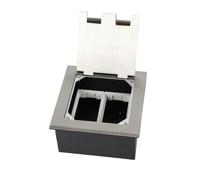 Prise de sol en acier inoxydable pour réservoir de sol, prise encastrable, boîte de prise encastrée au sol, inserts optionnels à monter soi-même, 2/4/6 compartiments, prises au niveau du sol (2