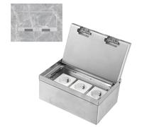 Prise de sol, encastrable avec prises standard 2/3 EU, prise encastrée en acier inoxydable, prise de sol étanche pour l'intérieur, cuisine, salon, bureau (3 prises)