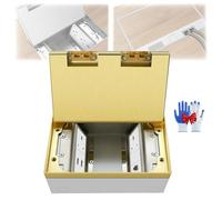 Prise De Sol Encastrée En Acier Inoxydable, Prise Electrique Encastrable Standard/Rj45/USB, Prise Etanche Encastrable Pour La Maison Le Bureau Hôtel(Gold,2*Standard+Rj45+2*USB)