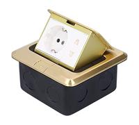 Prise de Sol Escamotable, Prise électrique au Sol en Laiton étanche avec 2 Ports AC 250V EU 16A Prise Encastrable pour Chambre à Coucher, Salon