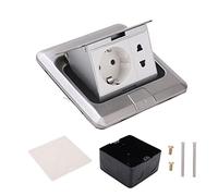 Prise de Sol étanche Assemblage de la Boîte de Sol Pop Out 16A 2 Ports D'étanchéité Simple Sensation D'utilisation de la Sécurité Durable Silver Bounce Prise de Sol 250V