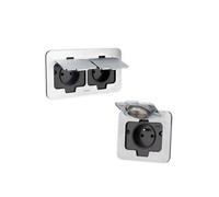 Protec - Prise de sol étanche simple + double 16A - 2P+T IP55 - métal Brossé