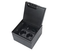 Prise de sol intérieure - Prise encastrable au sol en acier inoxydable - Prise escamotable avec 2 AC et USB - Prise encastrable étanche pour la maison, le bureau (noir)