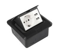 Prise de sol intérieure USB encastrable pour cuisine, prise encastrable au sol avec 2 USB, prise escamotable, prise de sol, prise de plan de travail, avec fonction pop-up douce, IP44