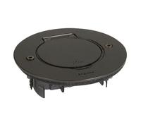 Prise de sol - LEGRAND - Ronde - Acier inoxydable - Noir - 2P+T