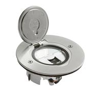 Prise de sol RJ45 - LEGRAND - Ronde - Inox brossé - Catégorie 6 - Prêt à poser