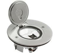 Prise de sol simple - RJ45 catégorie 6 FTP ronde - Avec platine - Inox brossé G