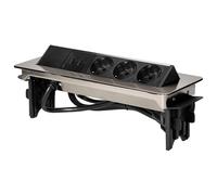Prise de table escamotable, 3x Schuko, 2xUSB, câble de 1,8m inclus