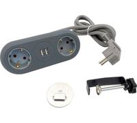 Prise de table Unitec 2x avec 2x USB Distributeur multiprise