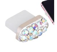 Prise de téléphone : coque anti-poussière pour port de charge en strass, breloque anti-poussière pour appareils mobiles avec design en cristal brillant, ajustement parfait, taille compacte, insertion