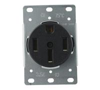 Prise de terre NEMA 14-50R encastrée 50 A 125/250 V 3 pôles 4 fils pour usage industriel et commercial, certifié UL, contacts en alliage d'aluminium avec coque en nylon PA66